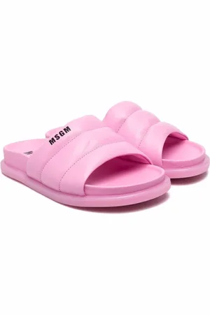 Msgm Flip flops capitonados con logo estampado