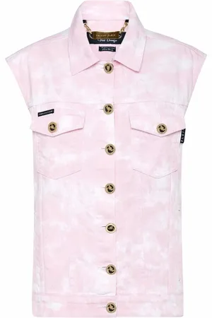 Philipp Plein Chaleco de mezclilla con efecto blanqueado