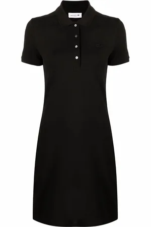 Lacoste Vestido estilo playera tipo polo con parche del logo