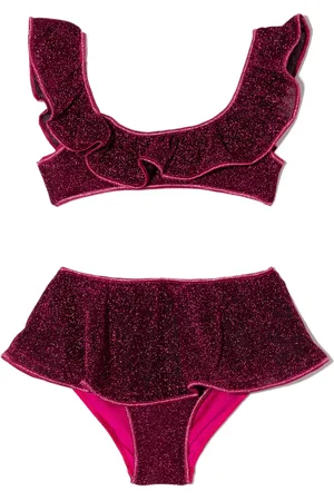 Oseree Bikini metalizado con volantes
