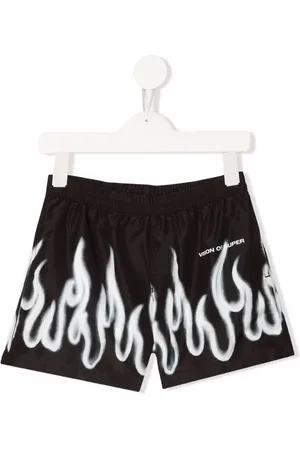 Vision Of Super Shorts de playa con llamas estampadas