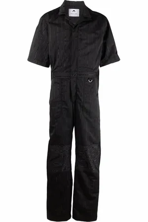 Marine Serre Jumpsuit a rayas con solapa de muesca