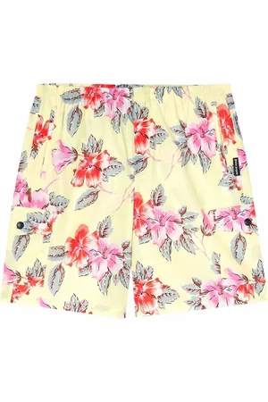 Palm Angels Shorts de playa con motivo de flor de jamaica