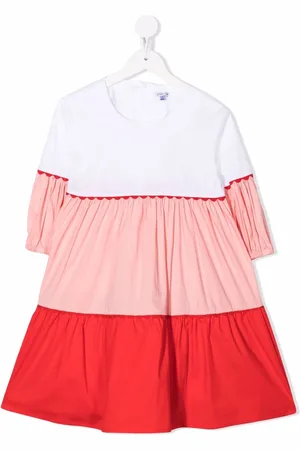 Piccola Ludo Vestido con capas escalonadas y diseño color block