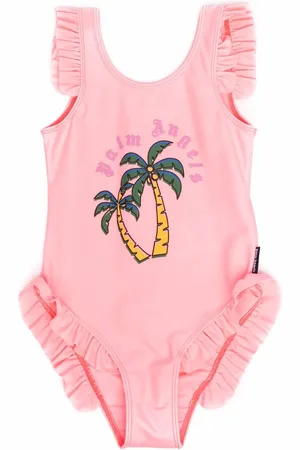 Palm Angels Traje de baño con palmeras y logo