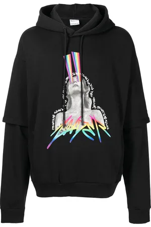 MARCELO BURLON Hoodie a capas con estampado gráfico