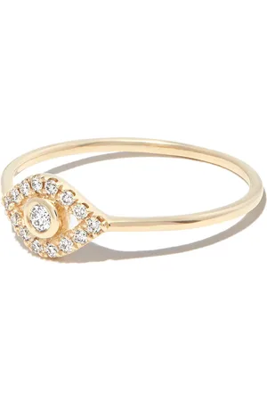 Sydney Evan Anillo Evil Eye en oro amarillo de 14kt con diamantes