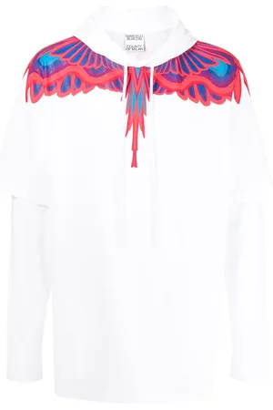 MARCELO BURLON Hoodie con plumas estampadas