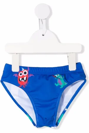OFF-WHITE Traje de baño con monstruo estampado
