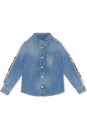 OFF-WHITE Camisa de mezclilla con ribete del logo