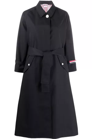 Thom Browne Gabardina midi con cinturón