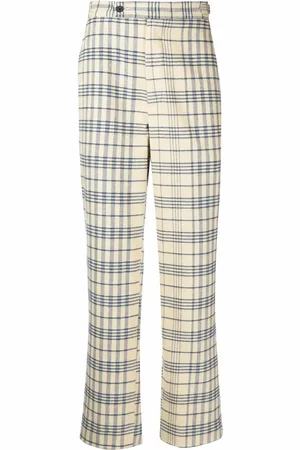 BODE Pantalones rectos con cuadros estampados