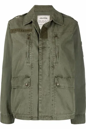 Zadig & Voltaire Chamarra militar con parche de eslogan