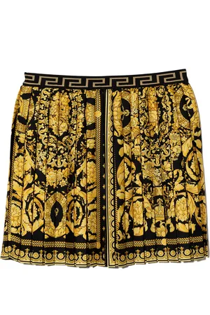 VERSACE Falda plisada con estampado Barocco Kids