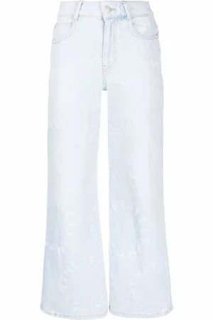 Stella McCartney Jeans capri Stella Logo con efecto envejecido