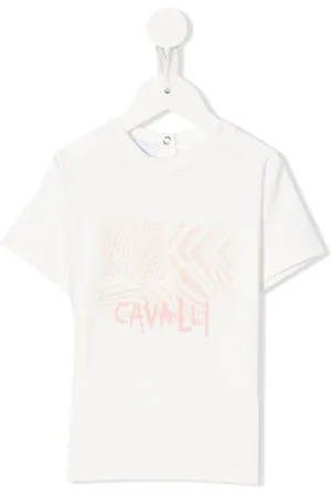 Roberto Cavalli Playera con animal print y logo