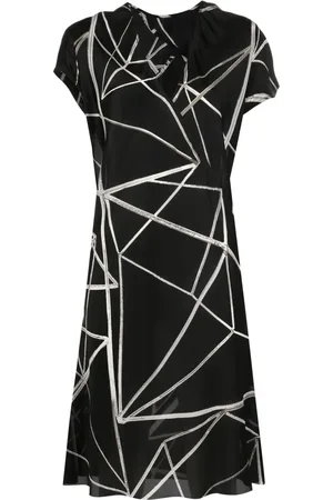 Rick Owens Vestido cruzado con estampado geométrico