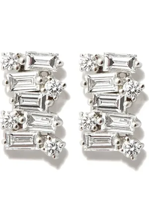 Suzanne Kalan Aretes en oro blanco de 18kt con diamantes