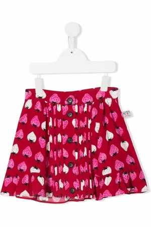 Nº21 Falda corta acampanada con fresas estampadas