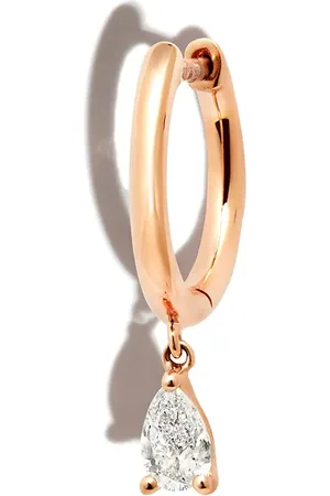 Anita Aretes huggie en oro rosa de 18kt con diamantes
