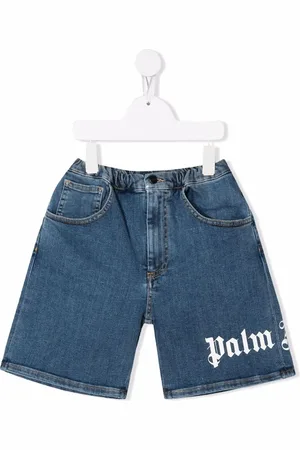 Palm Angels Shorts de mezclilla con logo estampado