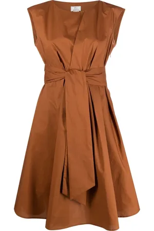 Woolrich Vestido acampanado con cintura lazada