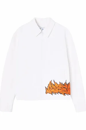 OFF-WHITE Chamarra Harrington con logo estampado