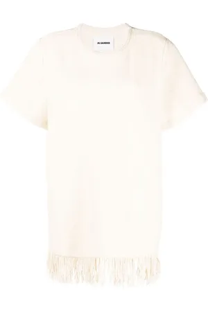 Jil Sander Top tejido con detalle de flecos