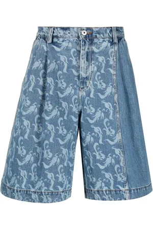 Feng Chen Wang Shorts de mezclilla estampados