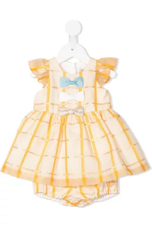 HUCKLEBONES LONDON Vestido a cuadros con manga ondulada