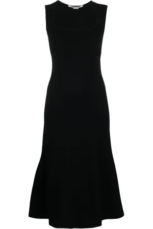 Stella McCartney Vestido acampanado con cuello cuadrado