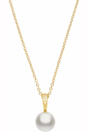 Autore Collar de perlas en oro amarillo de 18kt con diamantes