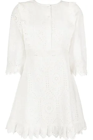 Twin-Set Vestido camisero con bordado inglés