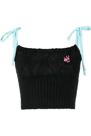 CORMIO Top corto Clio con bordado floral