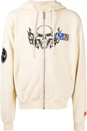 Heron Preston Hoodie Flaming Skull