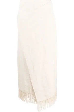 Jil Sander Falda midi con diseño cruzado