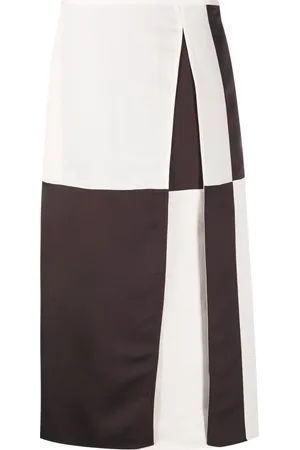 Jil Sander Falda midi con diseño color block