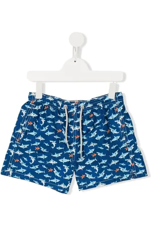 MC2 SAINT BARTH Shorts de playa con tiburones estampados