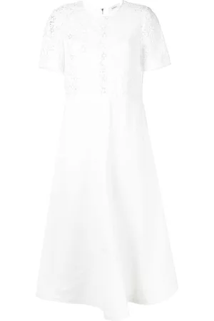 GOEN.J Vestido midi con panel de macramé