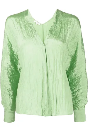 Vince Blusa con cuello en V y efecto arrugado