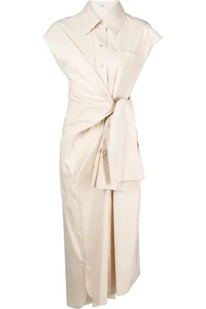 GOEN.J Vestido midi con moño en la cintura