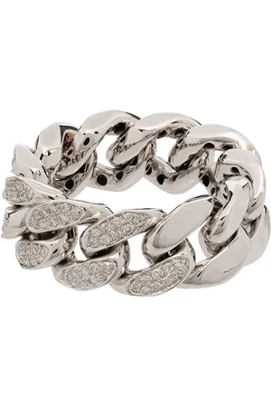 Shay Anillo en oro blanco de 18kt con diamante en pavé