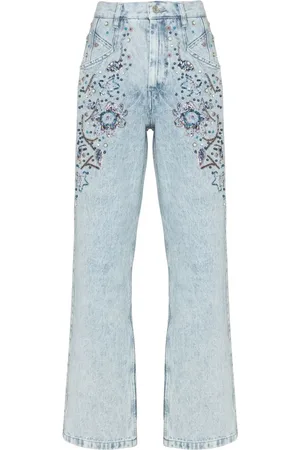 Isabel Marant Jeans rectos con bordado floral