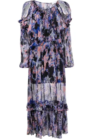 IRO Vestido Janan plisado con estampado abstracto