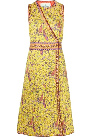 Etro Vestido midi capitonado y estampado de cachemira