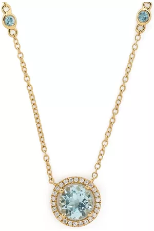 Kiki Mcdonough Mujer Collares - Collar Grace en oro amarillo de 18kt con diamantes y topacio azul