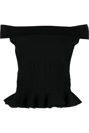 Alexander McQueen Top de tejido con hombros descubiertos