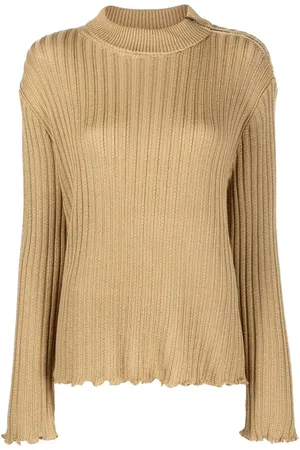 Maison Margiela Suéter tejido de canalé con cuello de tortuga