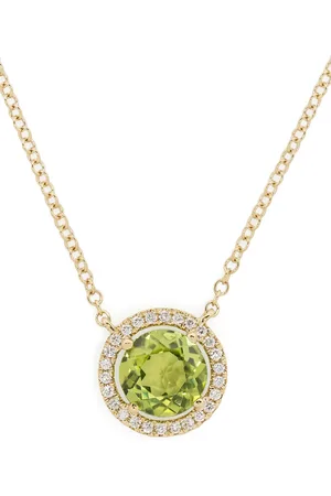Kiki Mcdonough Collar Grace en oro amarillo de 18kt con diamante y peridoto