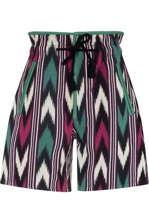 Marant Etoile Shorts de tiro alto y estampado en zig zag